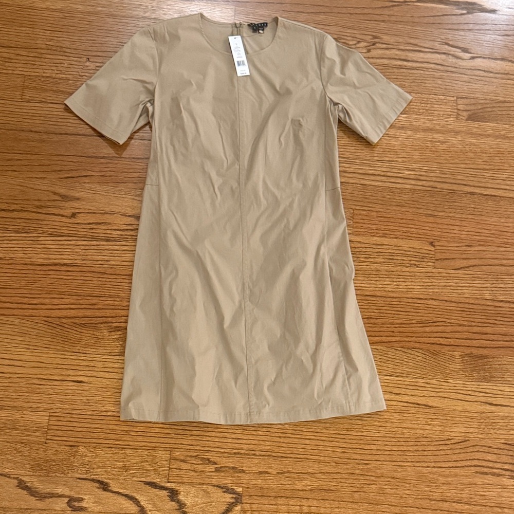 Theory Khaki Short Sleeve Dress